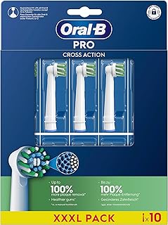 Oral-B Cross Action Electric Toothbrush Heads, Pack of 10 Replacement Heads, Angled Bristles that Fit Each Tooth for Deep Cleaning