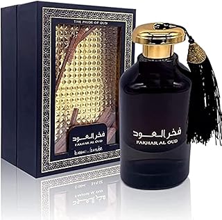 عطر فخر العود بخاخ او دي بارفان من ارض الزعفران 100 مل عصي خشب الاجار الصندل حار مسكي عبوة فاخرة - فراج ميد للجنسين