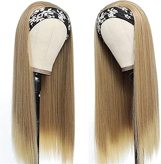 Wigs Synthetic Braid Blond Synthetic Headband Wig Straight Synthetic Wig Lead Headband no Glue Full Machine Wig Black Women(7)