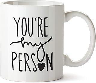 سيلبريمو مج قهوة مطبوع بعبارة «You're My Person» - هدايا رائعة لأفضل الأصدقاء - كوب تشريح رمادي كهدايا فريدة من نوعها لعيد ميلادها - الصداقة للأخت - شخصيتك سيراميك