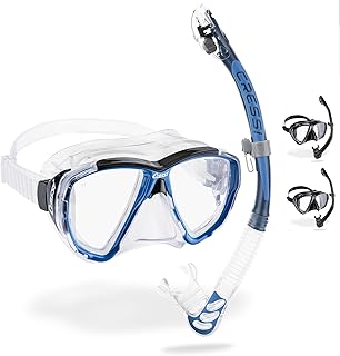 CRESSI Combo Big Eyes + Alpha U.D. Unisex Mask Exceptional Visibility Big Eyes and Dry Snorkel Alpha U.D. Ideal for Diving, Snorkelling, One Size