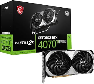 MSI بطاقة رسومات للالعاب RTX 4070 Ti سوبر 16G فينتوس 2X OC انفيديا 256 بت سرعة معززة: 2655 MHz 16جيجا GDRR6X 21 جيجاps HDMI/DP هندسة ادا لوفليس gddr6x سعة 160 جيجا pci_e_x16