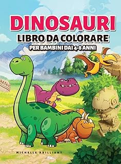 Dinosauri Libro da colorare per bambini dai 4-8 anni: 50 immagini di dinosauri che faranno divertire i bambini e li impegneranno in attività creative e rilassanti alla scoperta dell'era Giurassica