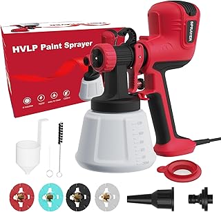 Raziol Paint Spray Systems Spray Gun, 700W HVLP Paint Spray Gun for Painting with Container 1200ml, 4 Nozzles and 3 Patterns, Professional Airbrush Gun, Easy to Use, for Furniture, Fences