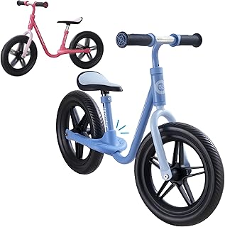 AERO MOBILITY iSporter 12inch Kids Balance Bike for Toddler 2 Year Old, Boys Girls Ages 2-5, Gift Push Bikes, No Pedal Training Bicycle, with Footrest, Puncture-Proof Tyres, and Height Adjustable