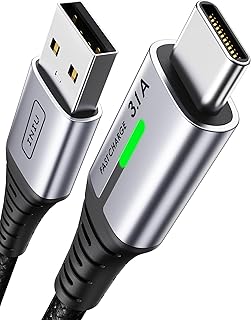 اي ان يو كيبل شحن USB C [2 متر/3.1 امبير] سريع A الى نوع سلك بيانات USB-C مضفر من خليط معدني الزنك لموبايل ايفون 16 15 14 برو ماكس وسامسونج S24 S23 S22 A15 جوجل بكسل 7 ال جي في