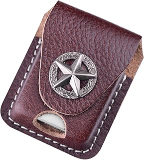 Handmade Fliptop Leather Lighter Pouch Case Holder with Pocket Belt Loop