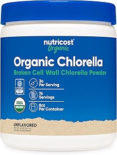 مسحوق كلوريلا عضوي من نوتريكوست غير معدل وراثيًا وخالي من الغلوتين 281 غرام/ 8 اونصة - 3000 ملغ لكل وجبة