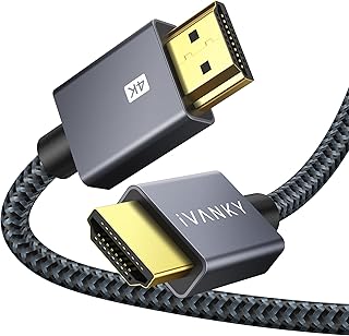 كيبل HDMI 4K بطول 10 قدم من ايفانكي، كيبل HDMI عالي السرعة 18Gbps 4K@60Hz HDR HDMI 2.0 بغلاف من الالومنيوم وسلك HDMI مضفر، 4K 2K 1080P 3D 32AWG ARC لماك بوك برو 2021 وتلفزيون UHD واللابتوب والشاشة