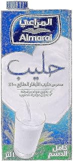 حليب مبستر قليل الدسم مع فيتامينات مضافة من المراعي، 1 لتر- عبوة من 12 علبة