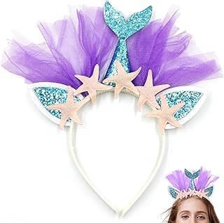 QXRXN Mermaid Headband Girls Headband Mermaid Children Women Mermaid Costume Accessories Hair Band Mermaid Headband Hair Accessories Birthday Party Fancy Dress Costumes Accessories