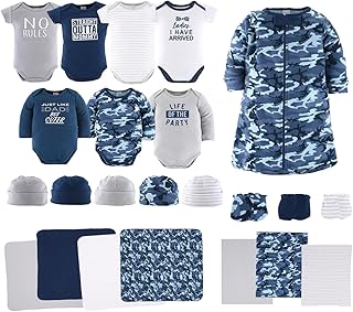 The Peanutshell Newborn Boy Clothes & Baby Layette Set, 0-24 Month Sizes, New Born Baby Boy Gifts, 23 Piece, Blue Camo