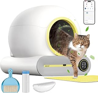 IMGCAP Self Cleaning Cat Litter Box Robot, 65L+9L Large Automatic Cat Litter Box with Odor-Removal Design&Weight Monitoring Function, APP Remote Smart Control, for Multiple Cats【2024 New Version】