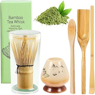 Set of 5 Matcha Brooms, 100 Teeth, Matcha Whisk, Traditional Shovel, Traditional Spoon, Green Tea, Powder, Whisk, Japanese, Handmade