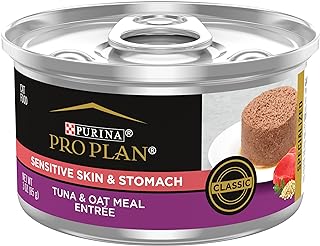 Purina Pro Plan Sensitive Skin and Stomach Cat Food, Tuna and Oat Meal Entree - (24) 3 oz. Cans