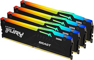 ذاكرة العاب لكمبيوتر سطح المكتب فيري بيست RGB XMP DDR5 128GB 5200MT/s CL40 DIMM من كينغستون لون ابيض مجموعة 4 قطع - KF552C40BBAK4-128