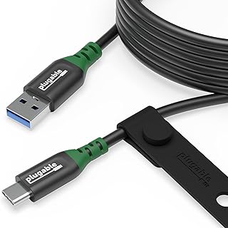 بلاجابل كيبل USB C الى USB A، كيبل USB 3.2 الجيل الثاني، كيبل بيانات شحن 3 امبير 15 واط 5 جيجابايت في الثانية لايفون 15 وايباد وسامسونج جالكسي والتابلت واللابتوب بطول 6 اقدام مع حزام ادارة الكيبلات