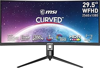 MSI شاشة العاب MAG301CR2 30 انش 2560 × 1080 UWFHD VA 200Hz فري سينك HDR ريدي HDMI منفذ عرض USB C امالة ودوار ارتفاع قابل للتعديل من ام اس اي LED أسود x