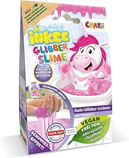 INKEE Bath Slime Unicorn Bath Slime with Vitamin E, Pink Slime Powder with Bubble Gum Aroma, 100 g Slime Powder