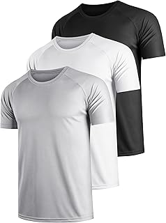 E-LIINJOYE Men Quick Dry Shirts Breathable Gym Shirts Sport Tops for Men Light Running Shirts