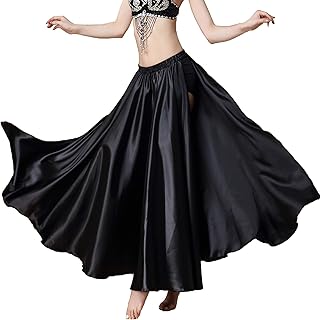 Belly Dance Skirt Both Side Slit Skirt Belly Dance Costume Satin Dancing Skirt for Women