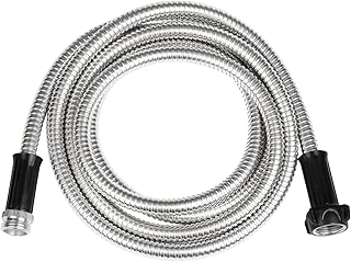 Garden Hose Water hose Heavy Duty Stainless Steel Hose with Metal Fittings Flexible Lightweight Hose Puncture Proof for Yard, Outdoors, Rv (Unexpandable, 10FT)