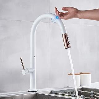 TOU Faucets with Pull Down Sprayer Sensor Faucets for Sinks Single Handle Activated Faucet Mixer Tap，