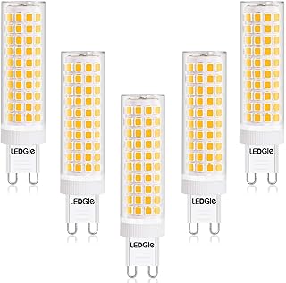 ليدجل مصابيح LED G9 بقدرة 12 واط بلون ابيض دافئ 3000 كلفن هالوجين تعادل 100 زاوية شعاع عريضة 360 درجة بدون وميض غير قابل للتعتيم 1100 لومن 124 مصباح ليد 5 قطع