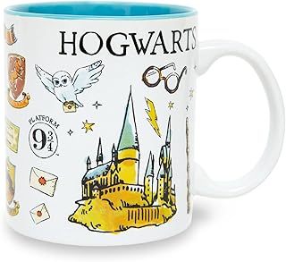 Harry Potter Hogwarts Icons Ceramic Mug | Coffee Cup For Espresso, Caffeine, Beverages | Holds 20 Ounces