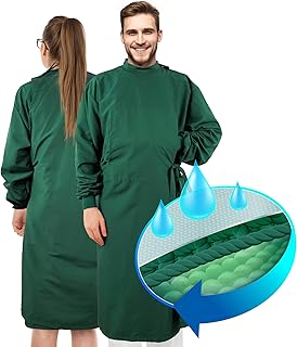 Medd Max Fluid Resistant Waterproof Medical Gown Washable - Reusable Gown with Long Sleeve, Unisex Lab Coat, Work Uniform