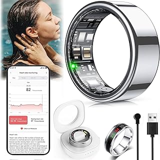 VorsiPro Smart Ring Health Tracker, Activity & Fitness Tracker Ring, Inteligente Health Rings with Calories/Heart Rate/Blood Oxygen/Sleep Monitoring with a stainless steel temperature ring(11)