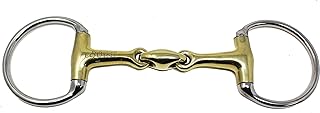 (15 سم، الخواتم: 7.6 سم) - حصان SS نحاسي Tack Western English Eggbutt Snaffle Bit Oval Link 15 سم 35190E