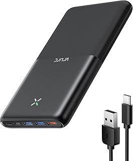 باور بانك محمول 30000 مللي امبير في الساعة شحن سريع 20 واط بي دي 18 كيو سي 3.0 USB C - 4 مخارج و3 مداخل متوافق ايفون وايباد وسامسونج وهواوي والتابلت والمزيد من ار يو أسود