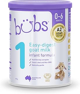 Bubs Goat Milk Infant Formula Stage 1, Infants 0-6 months, Made with Fresh Goat Milk, 14.1 oz