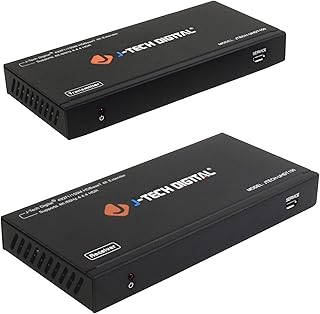 جي- تيك ديجيتال موسع HDMI طويل المدى عبر كات 6 150 متر/492 قدم HDBaseT 4K60Hz 18Gbps موسع PoC، ثنائي الاتجاه، يدعم دولبي ديجيتال، DTS، مع EDID، CEC، RS-232 باسثرو [JTECH-UHDT150]