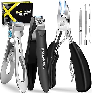 Toenail Clippers for Seniors Thick Toenails, Heavy Duty Toe Nail Clippers for Men with Catcher, Ultra Sharp Ingrown Toenail Clippers Nail Cutter with Wide Jaw Long Handle