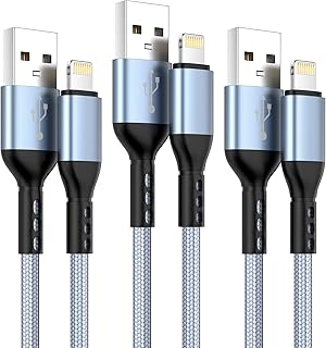 شاحن ايفون بطول 10 قدم معتمد من ابل، كيبل لايتنينج طويل من النايلون المضفر، كيبل شحن USB عالي السرعة لايفون 14 13/12/11 برو ماكس/اكس اس ماكس/اكس ار/اكس اس/اكس/8/7/بلس/6S