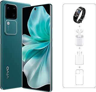 فيفو V30 5G (اخضر ورقي، ذاكرة RAM 12GB+12GB، 512GB) | ارفع شاشة اموليد منحنية ثلاثية الابعاد 1.5K 120Hz سيلفي مجموعة التركيز التلقائي 50MP اورا لايت OIS حزمة حصرية عبر الانترنت، ضمان 24 متر, بشريحتين