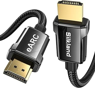 كابل HDMI 2.1144 هرتز 6.6 قدم، سيلكلاند 48 جيجابت في الثانية سلك HDMI فائق السرعة للألعاب [8 كيه/60 هرتز، 4 كيه/120 هرتز، HDR10، eARC، HDCP 2.2&2.3] متوافق مع تلفاز الترا اتش دي، بلو راي وغيرها