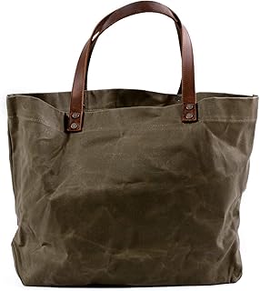 WUDON Waxed Canvas Travel Tote Bag - Extra Large Carryall Shoulder Bag for Women