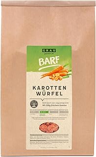 GRAU The Original - Dry Vegetables for BARF for Dogs - Carrot Cube, Pack of 1 (1 x 1.2 kg), Supplementary Food for Dogs