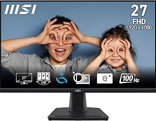 MSI شاشة كمبيوتر برو MP275 27 انش IPS 1920 × 1080 (FHD)، 100 هرتز، مزامنة حرة، HDMI، منفذ VGA، قابلة للتركيب فيسا، امالة، مكبر صوت، 1 مللي ثانية، اسود، من ام اس اي، LCD