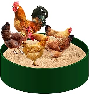 Chicken Dust Bath Tub,Bottomless Design 25''PE Material Dust Bath Container,Chicken Coop Cleaner Container,Chicken Coop Accessory for Farms.(2PC) (B)