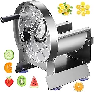 Commercial Stainless Steel Manual Slicer, 0-12mm Thickness Adjustable Fruit and Vegetable Chopper, Spring Automatic Advancement, Four Legs with Suction Cups, Suitable for Potatoes, Radishes, Lemons