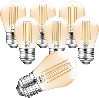 مصباح اضاءة LED E27.4W قابل للتعتيم G45 من بوينيفو اديسون عتيق 2700 كلفن ابيض دافئ 350 لومن E27 بديل لـ 35 واط كهرماني عبوة 6 قطع