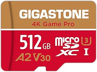 [استعادة بيانات مجانية لمدة 5 سنوات] بطاقة ذاكرة جيجاستون 512GB Micro SD 4K جيم برو، بطاقة ذاكرة MicroSDXC لنينتيندو سويتش، جوبرو، كاميرا اكشن، دي جيه اي، فيديو UHD، R/W حتى 100/60 ميجابايت/ثانية،