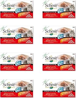 Schesir Cat Jelly Tuna with Shrimp, Wet Cat Food in Jelly, 8 x 6 Cans x 50 g