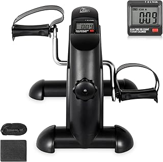 Uten Mini Exercise Bike, Under Desk Bike, Arm & Leg Peddler Machine with LCD Screen Displays, Portable Cycle