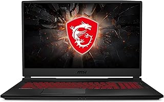 MSI لابتوب العاب GL75 9SEK-056 بشاشة 17.3 انش FHD 120Hz ومعالج انتل كور i7-9750H وبطاقة عرض مرئي انفيديا RTX 2060 وذاكرة 16GB وذاكرة مستديمة SSD 512GB وويندوز 10