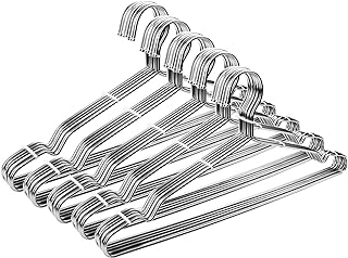 سيروبي شماعات ملابس من 50 قطعة من شماعات المعاطف المعدنية غير قابلة للانزلاق شديدة التحمل موفرة للمساحة شماعات رقيقة من الستانلس ستيل للملابس، 16.5 انش